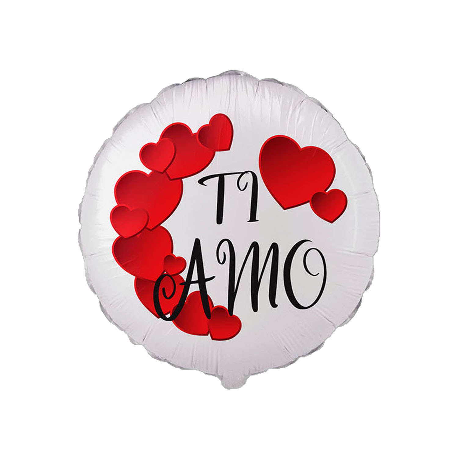 Palloncino Tondo Ti Amo Bianco Cuori Rossi 9 foto 2